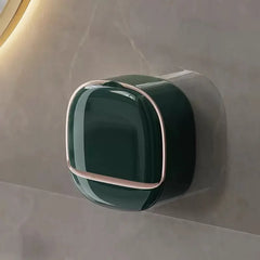 Wall-Mounted Soap Holder with Drainage | Waterproof Bathroom Soap Dish | No-Drill Shower Soap Box Organiser