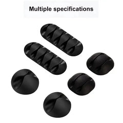 Silicone Cable Management Clips | Self-Adhesive Cable Organiser for Desk | Wire Holder for Phone, Mouse & Keyboard Cables