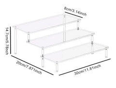Acrylic Tiered Display Stand | Clear Organiser Shelf for Perfume, Skincare & Cosmetics | 1–4 Tier Transparent Storage Rack