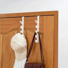 Over The Door Hook Rack | 5-Hook Clothes & Bag Organiser | No-Drill Door Hanger for Bedroom, Hallway & Bathroom