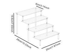 Acrylic Tiered Display Stand | Clear Organiser Shelf for Perfume, Skincare & Cosmetics | 1–4 Tier Transparent Storage Rack