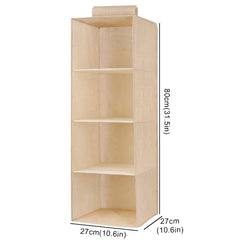 Cotton Linen Hanging Storage Bag Drawer Style Wardrobe Organizer Box Clothes Organizer Holder Collapsible Hanging Storage Shelve