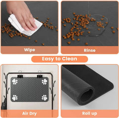 Pet Feeding Mat-Absorbent Pet Placemat Rubber Backing Quick Dry Water Mat for Dog Cat for Food and Water Bowl with Waterproof