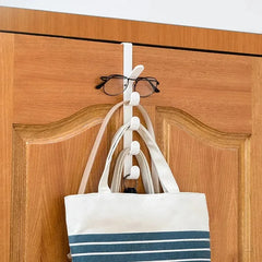 Over The Door Hook Rack | 5-Hook Clothes & Bag Organiser | No-Drill Door Hanger for Bedroom, Hallway & Bathroom