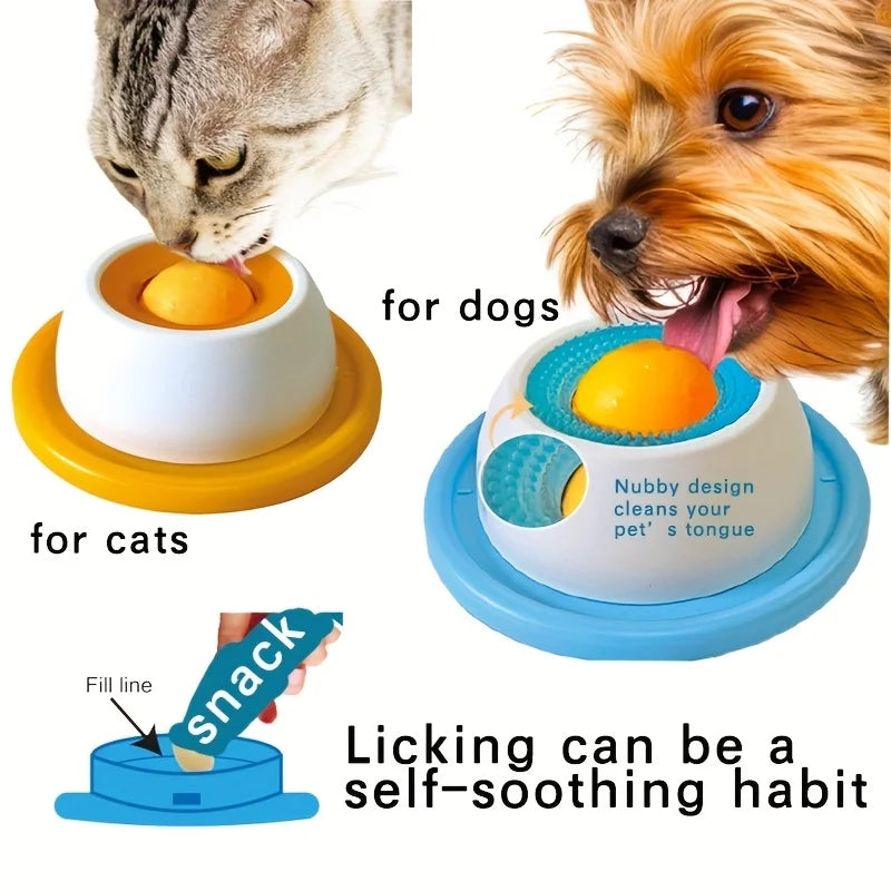 Slow Feeder Lick Mat for Dogs & Cats | Interactive Snack Licking Bowl | Calming Pet Treat Dispenser for Dental Health & Anxiety Relief