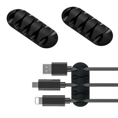 Silicone Cable Management Clips | Self-Adhesive Cable Organiser for Desk | Wire Holder for Phone, Mouse & Keyboard Cables