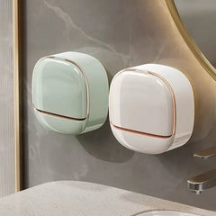 Wall-Mounted Soap Holder with Drainage | Waterproof Bathroom Soap Dish | No-Drill Shower Soap Box Organiser