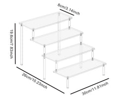 Acrylic Tiered Display Stand | Clear Organiser Shelf for Perfume, Skincare & Cosmetics | 1–4 Tier Transparent Storage Rack