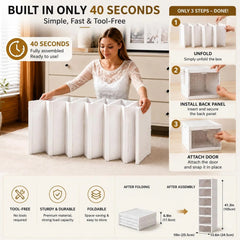 6-Layer Stackable Shoe Storage Organiser | Foldable Clear Shoe Box Cabinet | Space-Saving Shoe Rack for Bedroom & Entryway