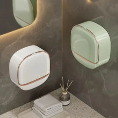 Wall-Mounted Soap Holder with Drainage | Waterproof Bathroom Soap Dish | No-Drill Shower Soap Box Organiser