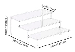 Acrylic Tiered Display Stand | Clear Organiser Shelf for Perfume, Skincare & Cosmetics | 1–4 Tier Transparent Storage Rack