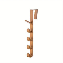 Over The Door Hook Rack | 5-Hook Clothes & Bag Organiser | No-Drill Door Hanger for Bedroom, Hallway & Bathroom