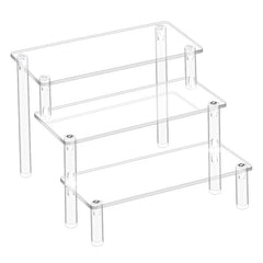 Acrylic Tiered Display Stand | Clear Organiser Shelf for Perfume, Skincare & Cosmetics | 1–4 Tier Transparent Storage Rack