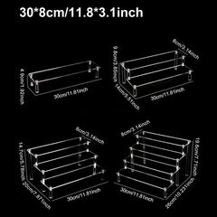 Acrylic Tiered Display Stand | Clear Organiser Shelf for Perfume, Skincare & Cosmetics | 1–4 Tier Transparent Storage Rack