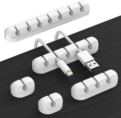 Silicone Cable Management Clips | Self-Adhesive Cable Organiser for Desk | Wire Holder for Phone, Mouse & Keyboard Cables